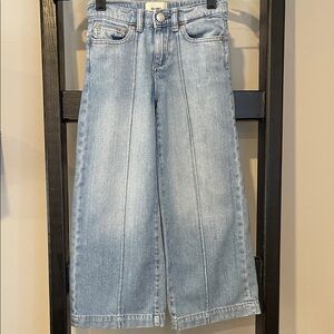 Girls DL1961 wide leg jeans size 7 with adjustable waist
